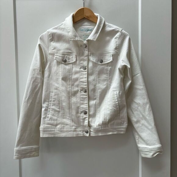 Cat and Jack white jean jacket girls size XL 12/14 - Picture 1 of 12